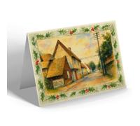 CHRISTMAS NOTELET - Fox & Hounds, Barley - Vintage Art Style