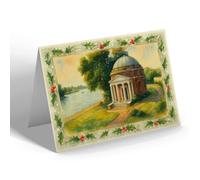 CHRISTMAS NOTELET - Gardens Beside Garrick House, Hampton Court - Vintage Art Style