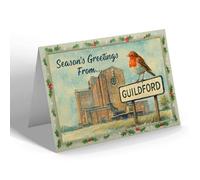 CHRISTMAS NOTELET - Guildford - Cathedral - Vintage Design