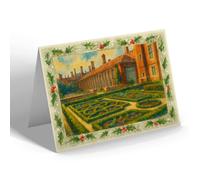 CHRISTMAS NOTELET - Hampton Court, Knot Gardens - Vintage Art Style