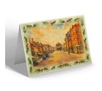 CHRISTMAS NOTELET - High Street from the Bridge, Maidstone - Vintage Art Style