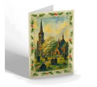 CHRISTMAS NOTELET - Holy Trinity Church, Stockton-on-Tees - Vintage Art Style
