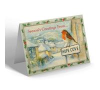 CHRISTMAS NOTELET - Hope Cove - Cottages - Vintage Design c