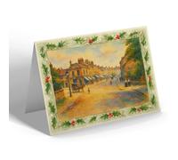 CHRISTMAS NOTELET - Horse Market, Barnard Castle - Vintage Art Style