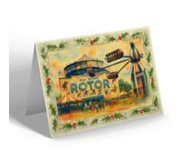 CHRISTMAS NOTELET - Hurricane & Rotor Festival Pleasure Gardens - Vintage Art Style