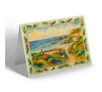 CHRISTMAS NOTELET - Jubilee Memorial At Quay, St Agnes - Vintage Art Style