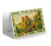CHRISTMAS NOTELET - Kenilworth Castle from Mortimers Tower - Vintage Art Style