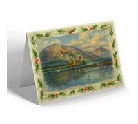 CHRISTMAS NOTELET - Kilchurn Castle, Loch Awe (b) - Vintage Art Style