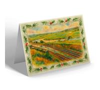 CHRISTMAS NOTELET - Kings Bridge & River Towy, Llandilo - Vintage Art Style