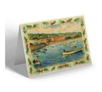 CHRISTMAS NOTELET - Knightstone Harbour, Weston-super-Mare (a) - Vintage Art Style