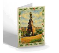 CHRISTMAS NOTELET - Lifeboat Memorial, St Annes-on-the-Sea - Vintage Art Style