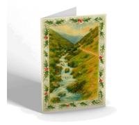 CHRISTMAS NOTELET - Light Spout Valley, Church Stretton - Vintage Art Style