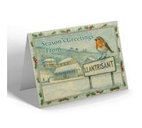 CHRISTMAS NOTELET - Llantrisant - Bowling Green in the Park - Vintage Design