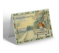 CHRISTMAS NOTELET - Llanwddyn - Approaching Lake Vyrnwy - Vintage Design