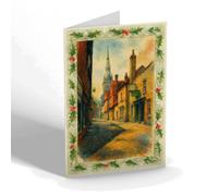 CHRISTMAS NOTELET - Lombard Street, Petworth (b) - Vintage Art Style