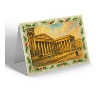 CHRISTMAS NOTELET - London, British Museum - Vintage Art Style