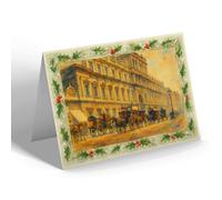 CHRISTMAS NOTELET - London, Burlington House - Vintage Art Style