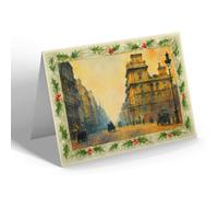 CHRISTMAS NOTELET - London, Pall Mall, Looking East - Vintage Art Style