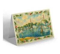 CHRISTMAS NOTELET - London, The Lake, Festival Pleasure Gardens - Vintage Art Style