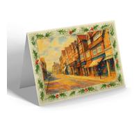 CHRISTMAS NOTELET - Main Street from Broadway, Crowborough - Vintage Art Style