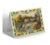 CHRISTMAS NOTELET - Mains Mill, Barnard Castle - Vintage Art Style