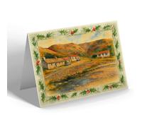 CHRISTMAS NOTELET - Manx Cottages & Florrie Forde's Bungalow - Vintage Art Style