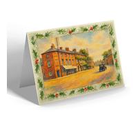 CHRISTMAS NOTELET - Market Place, Wragby - Vintage Art Style