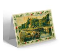 CHRISTMAS NOTELET - Marsh Lock, Henley-on-Thames - Vintage Art Style