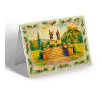 CHRISTMAS NOTELET - Memorial to Composers of Anthem, Pontypridd - Vintage Art Style