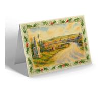 CHRISTMAS NOTELET - Mennock Village near Sanquhar - Vintage Art Style