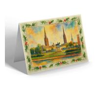 CHRISTMAS NOTELET - New City Centre, Coventry (b) - Vintage Art Style