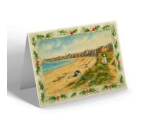CHRISTMAS NOTELET - North Berwick. The Sands from the West - Vintage Art Style
