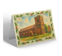 CHRISTMAS NOTELET - Northampton. St Peter's Church (b) - Vintage Art Style