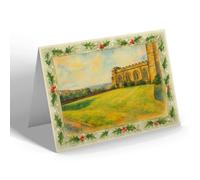 CHRISTMAS NOTELET - Novices' Bowling Green, Durham Cathedral - Vintage Art Style
