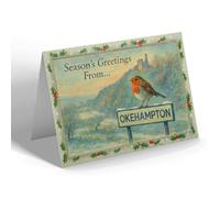 CHRISTMAS NOTELET - Okehampton - Castle - Vintage Design