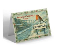 CHRISTMAS NOTELET - Okehampton - View from Meldon Viaduct - Vintage Design