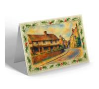 CHRISTMAS NOTELET - Old Bexhill, The Forge & Bell Hotel - Vintage Art Style