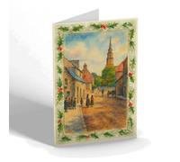 CHRISTMAS NOTELET - Old St & Parish Church, Riccarton - Vintage Art Style