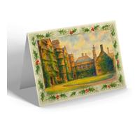 CHRISTMAS NOTELET - Oxford. Brazenose College, New Quadrangle - Vintage Art Style