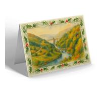 CHRISTMAS NOTELET - Pen-y-Gareg Dam, Elan Valley (b) - Vintage Art Style