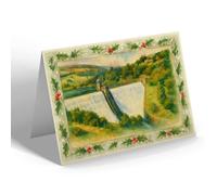 CHRISTMAS NOTELET - Pen-y-Gareg Dam. Elan Valley - Vintage Art Style