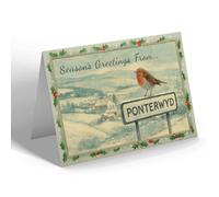 CHRISTMAS NOTELET - Ponterwyd - Old & the New Bridge - Vintage Design
