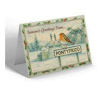 CHRISTMAS NOTELET - Pontypridd - Memorial Composers Welsh Anthem - Vintage Design