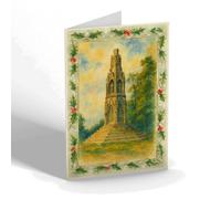 CHRISTMAS NOTELET - Queen Eleanor's Cross, Northampton - Vintage Art Style