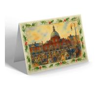 CHRISTMAS NOTELET - Rhyl. The Palace & Crowd - Vintage Art Style
