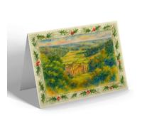 CHRISTMAS NOTELET - Rievaulx Abbey from the Terrace (a) - Vintage Art Style