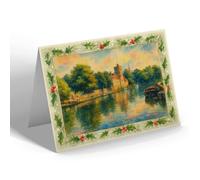 CHRISTMAS NOTELET - River Medway from the Bridge, Maidstone - Vintage Art Style