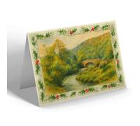 CHRISTMAS NOTELET - Roman Bridge, Manifold Valley - Vintage Art Style