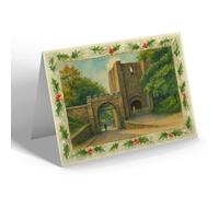 CHRISTMAS NOTELET - Rougemont Castle, Exeter - Vintage Art Style