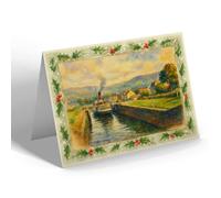 CHRISTMAS NOTELET - S.S. Gondolier at Fort Augustus - Vintage Art Style